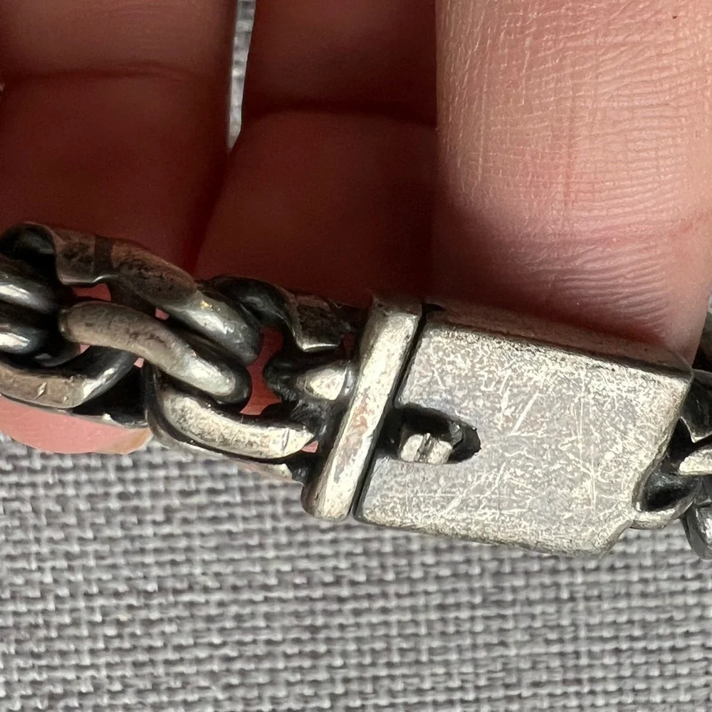 Vintage Sterling Silver Chain Bracelet 8.5in 66.6g Mexico